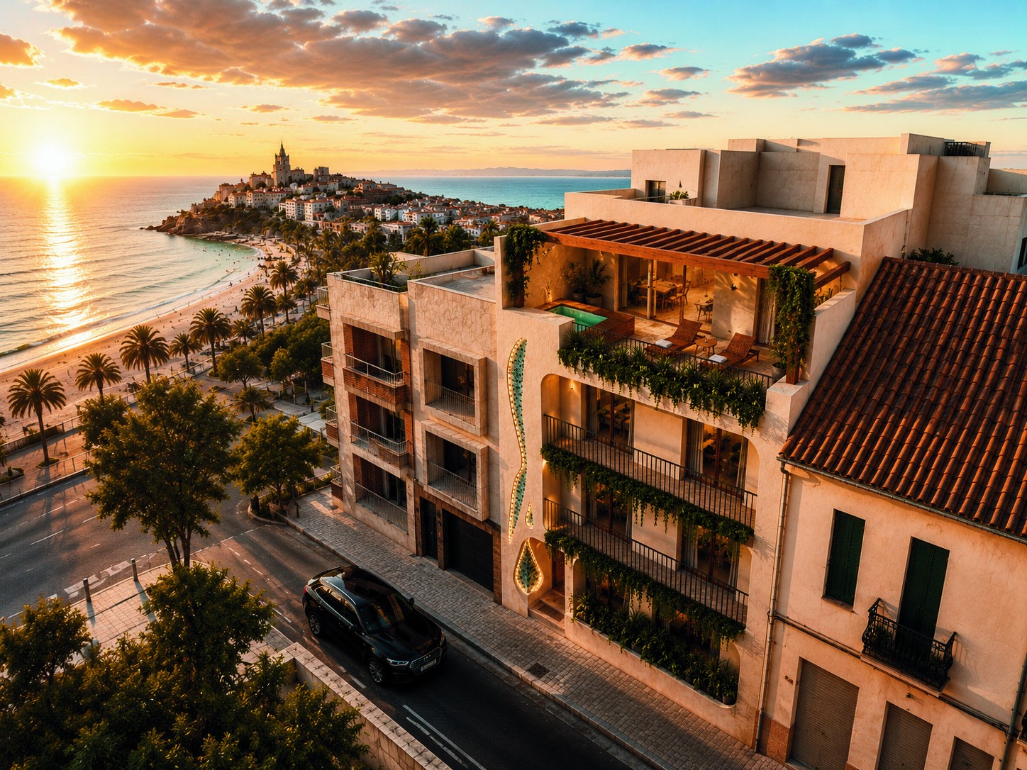 SEARA 91 overlooking the Mediterranean at sunset