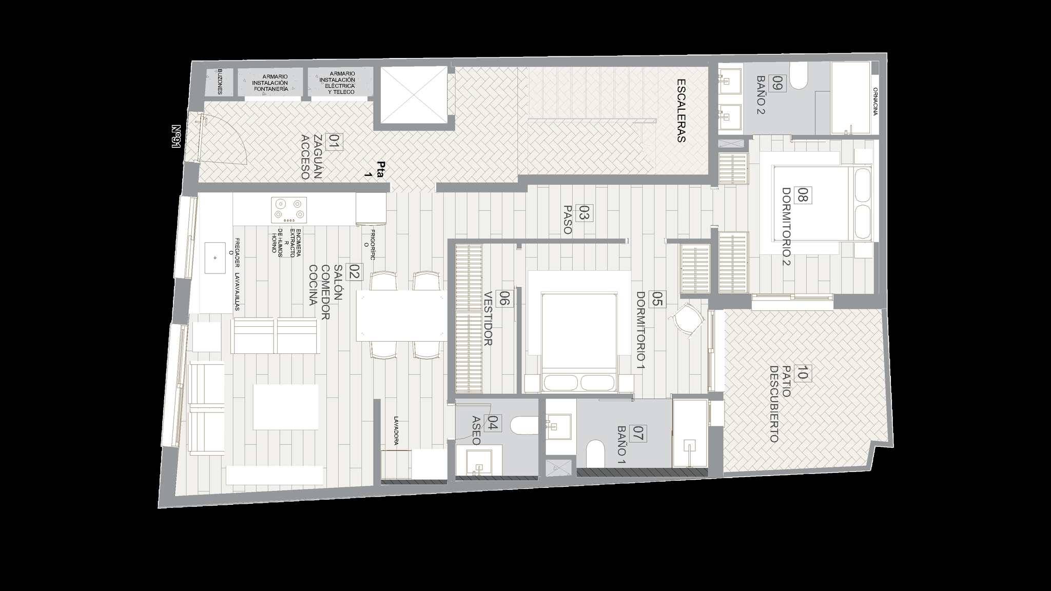 Detailed floor plan of a SEARA 91 residence